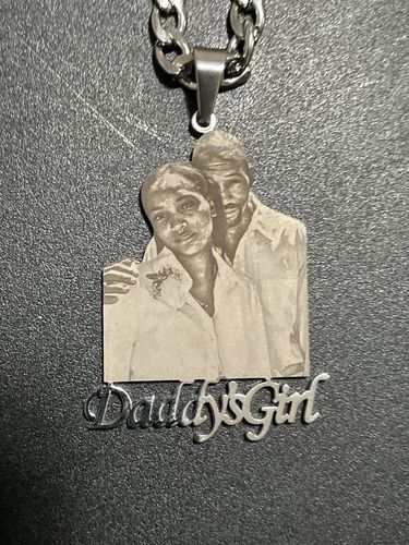 Customer photo review of Lovers Charm™ 18K Custom Engraved Necklace