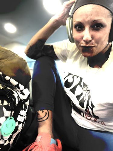 Customer photo review of Salty Savage OG Smile “MOOD” Decal | Black/White