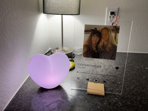 Customer photo review of Custom Song Plaque - The Best Anniversary Gift for Couples