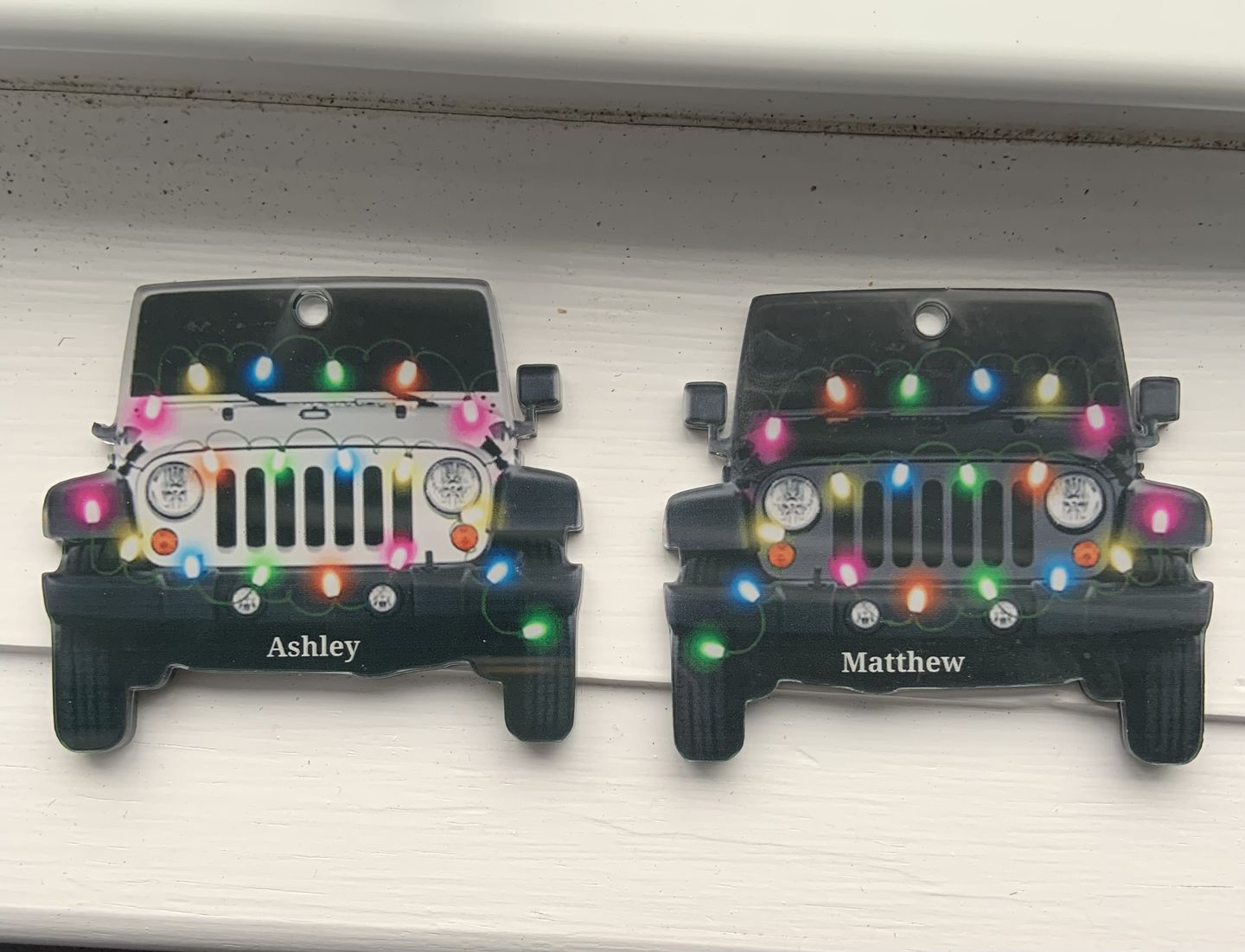 Customer photo review of Personalized Jeep Car Acrylic Christmas Ornament