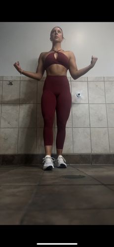 Customer photo review of Wine Scrunch Butt Legging Set