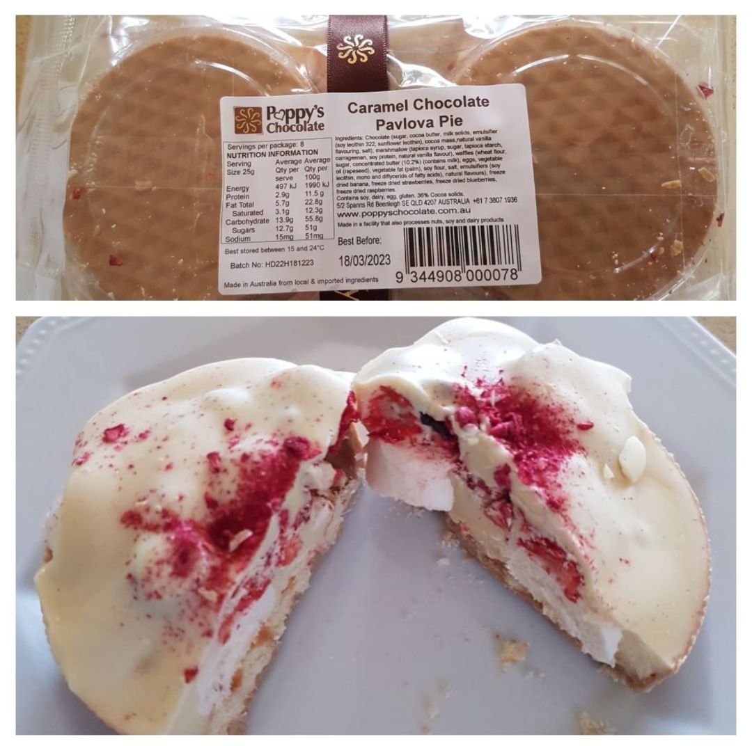 Customer photo review of Caramel Chocolate Pavlova Pie Twin Pack