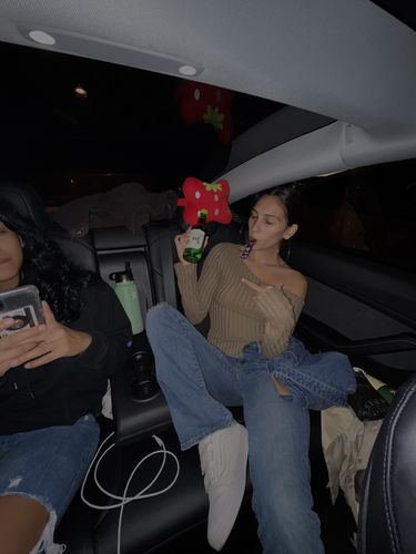 Customer photo review of Long sleeve solid textured slit irregular top