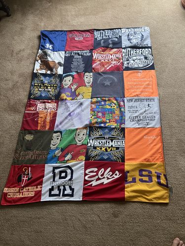 T-shirt quilt featuring bulldogs football, bulldogs wrestling by Kevin from NJ