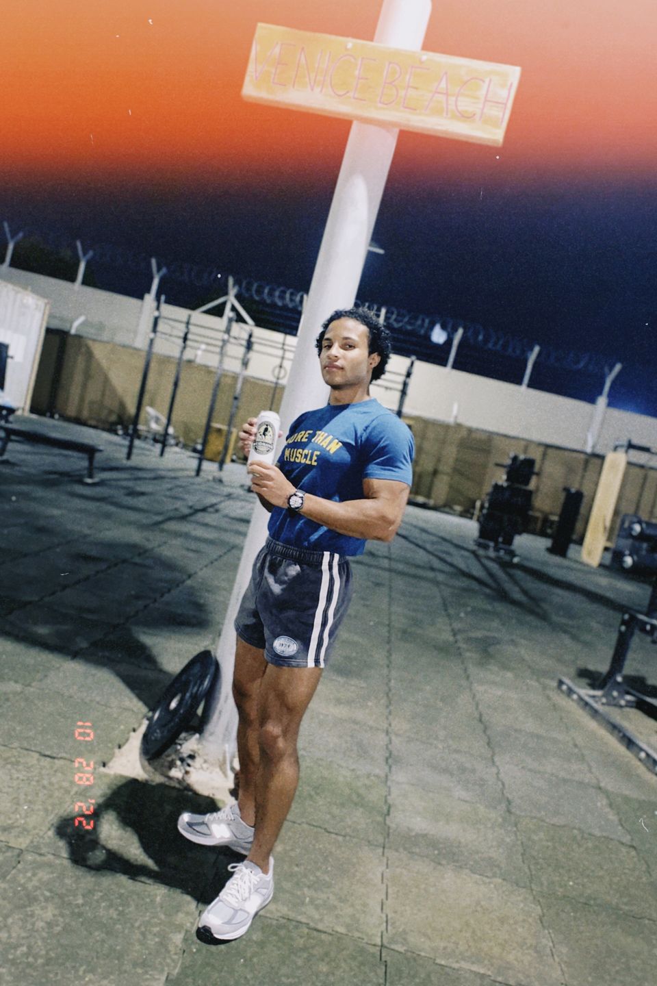 Customer photo review of Vintage Cotton Gym Shorts - Washed Navy