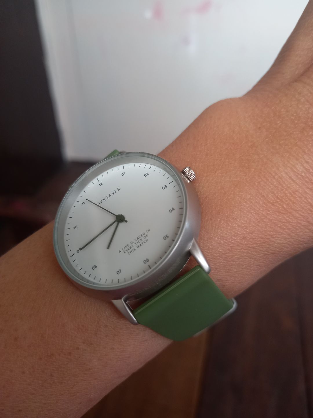 Customer photo review of Life Saver Watch 4.0 – Army Green