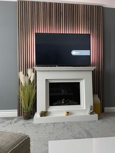 Customer photo review of SlatWall Acoustic Walnut