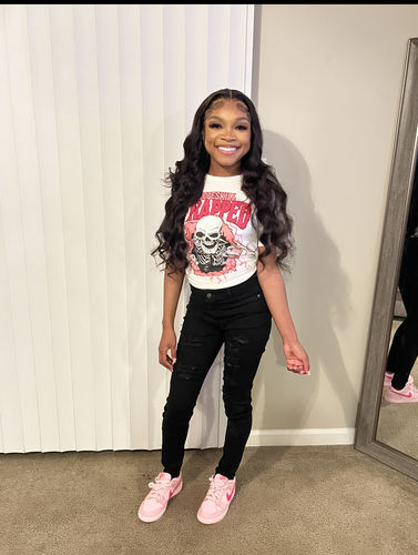 Customer photo review of Dunk Low Barbie Triple Pink DopeSkill T-Shirt Trapped Halloween Triple Pink Graphic