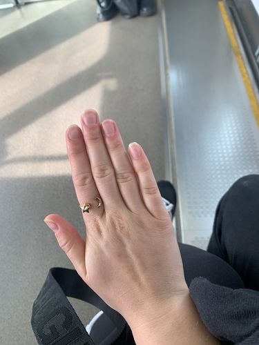 Customer photo review of Gold Moon and Star Fidget Spinner Ring Adjustable