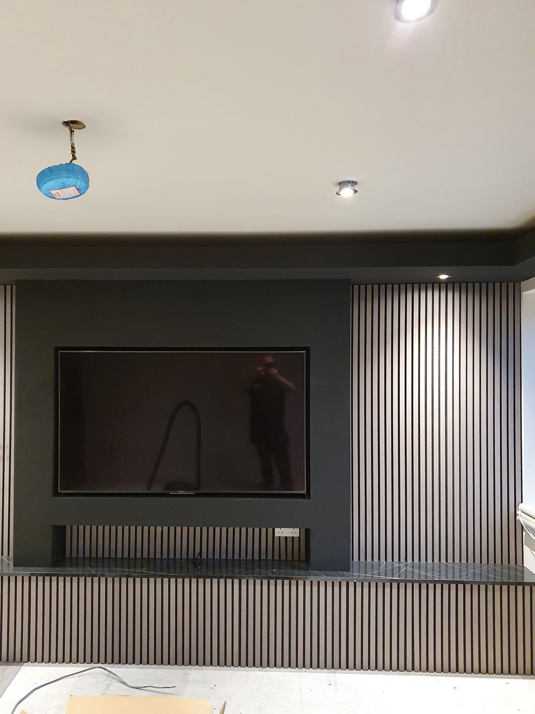 Customer photo review of SlatWall Acoustic Grey Oak