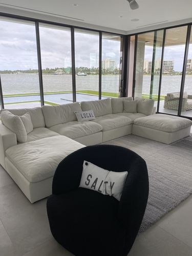 Customer photo review of SKY LINEN DELUXE PLUSH MODULAR 6 PIECE DOUBLE OTTOMAN SECTIONAL