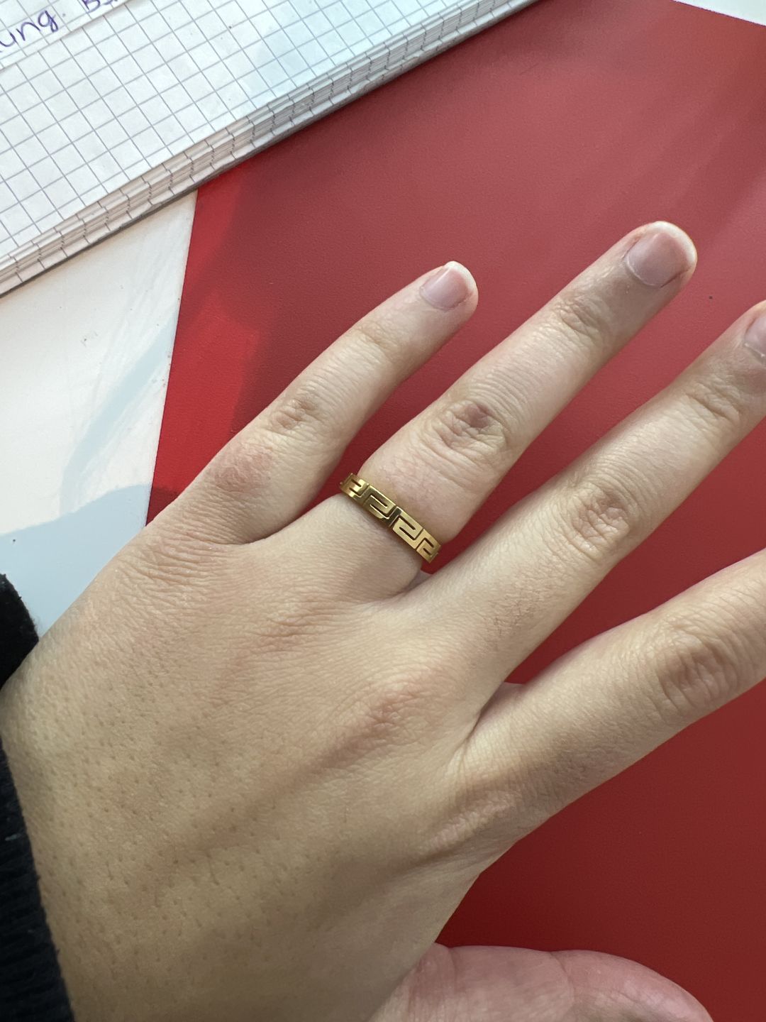 Customer photo review of Troja Ring | 18K vergoldet