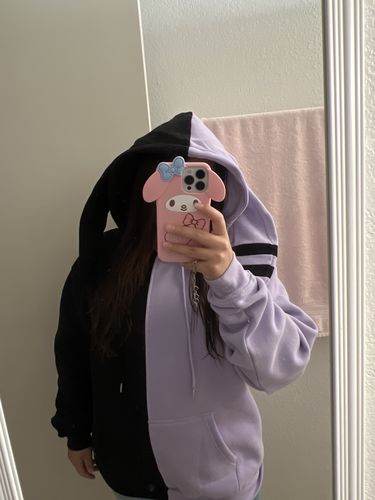 Customer photo review of Bunny Hoodie (LAVENDER/BLACK)