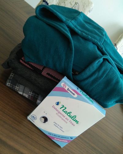 Customer photo review of Eco-Tiras de Detergente 40 lavados Natulim