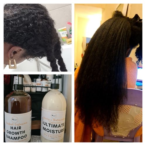 Customer photo review of Herbal Infusion - Hair Growth Shampoo