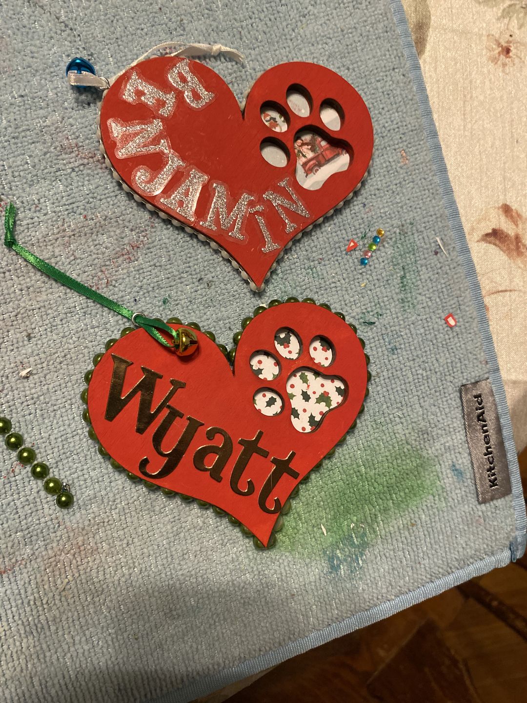 Customer photo review of Unfinished Wood Pawprint Heart Shape - Craft - up to 36"