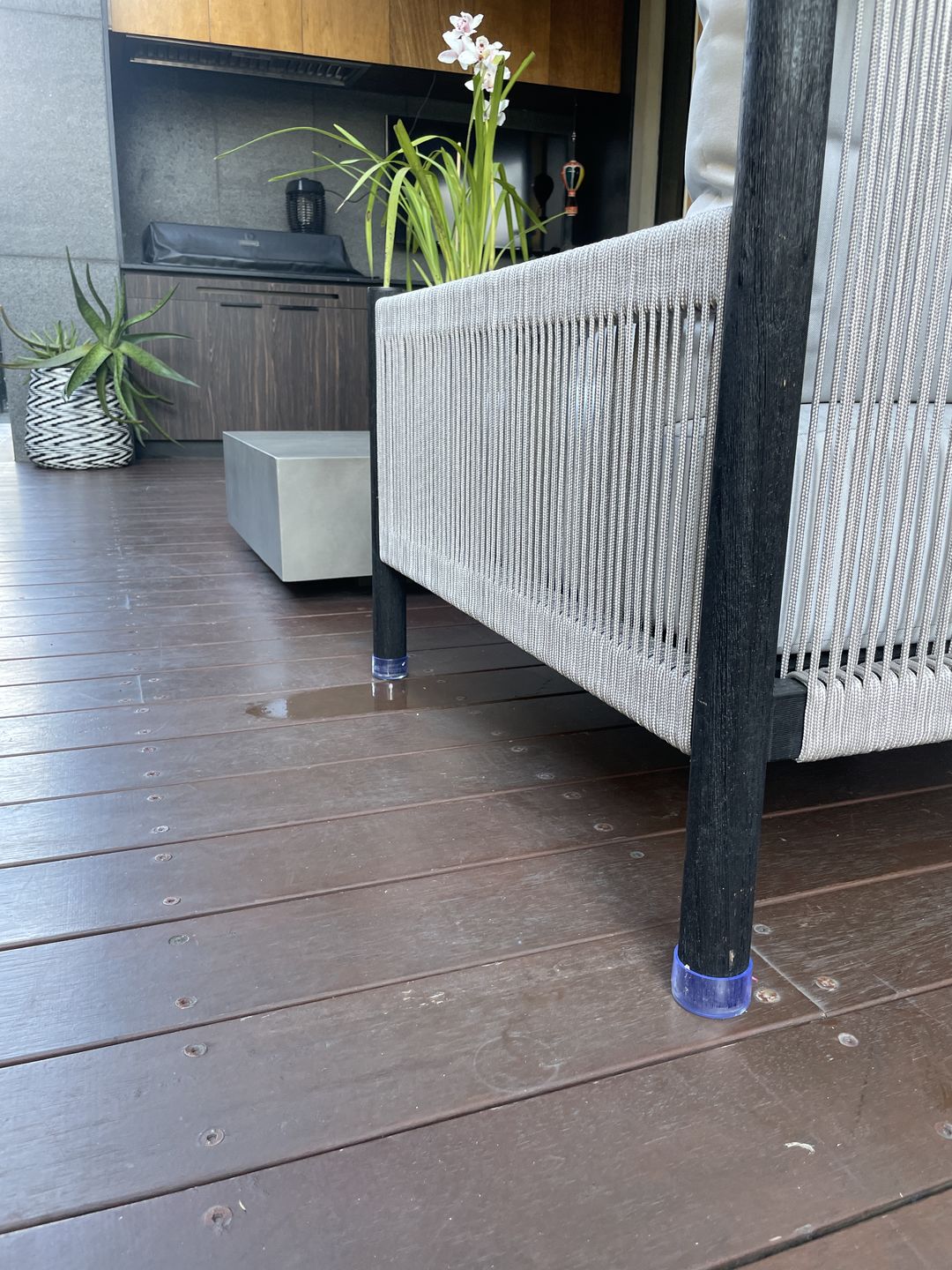 Customer photo review of Round Silicone Outdoor Chair Leg Protectors