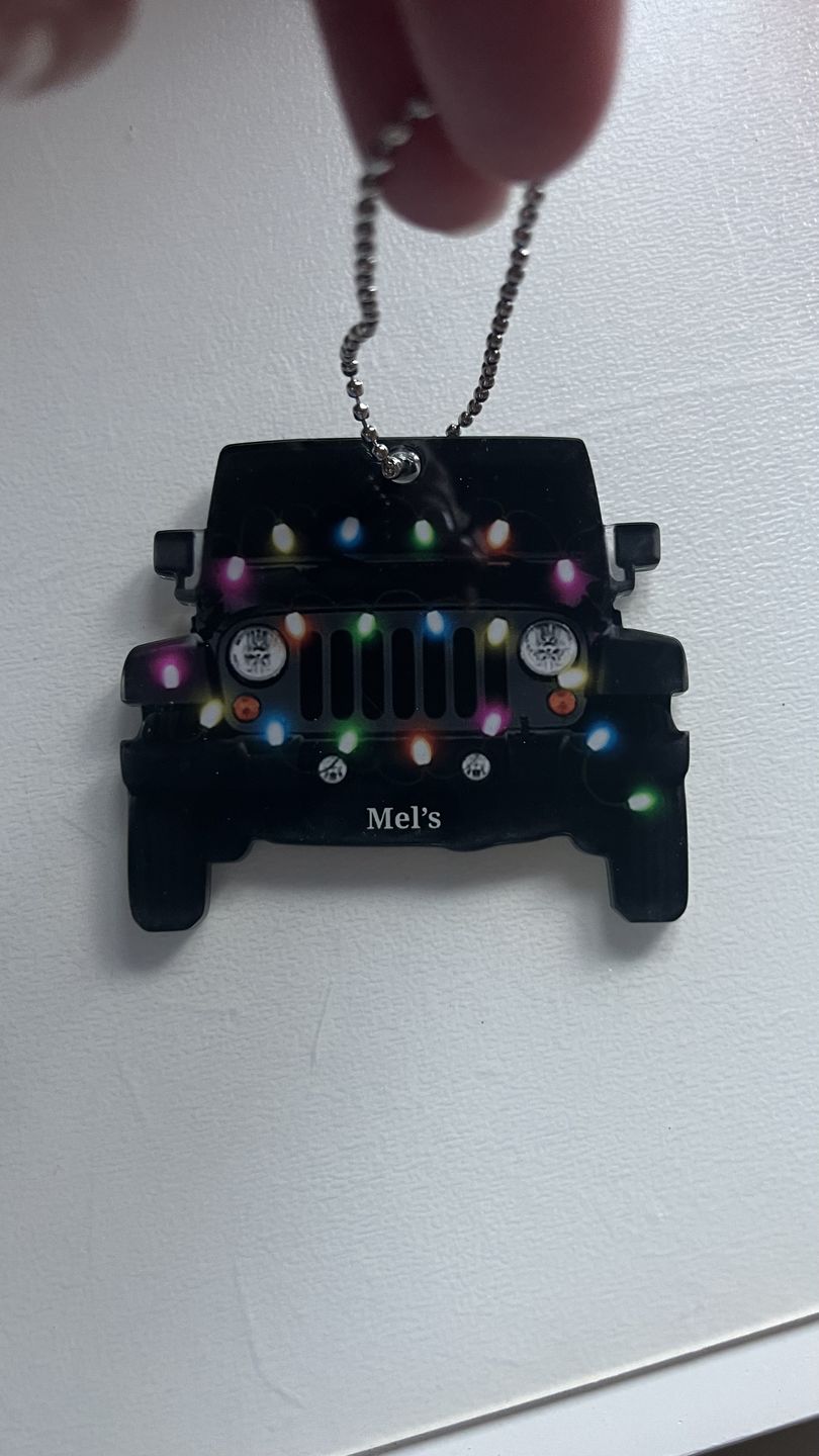 Customer photo review of Personalized Jeep Car Acrylic Christmas Ornament