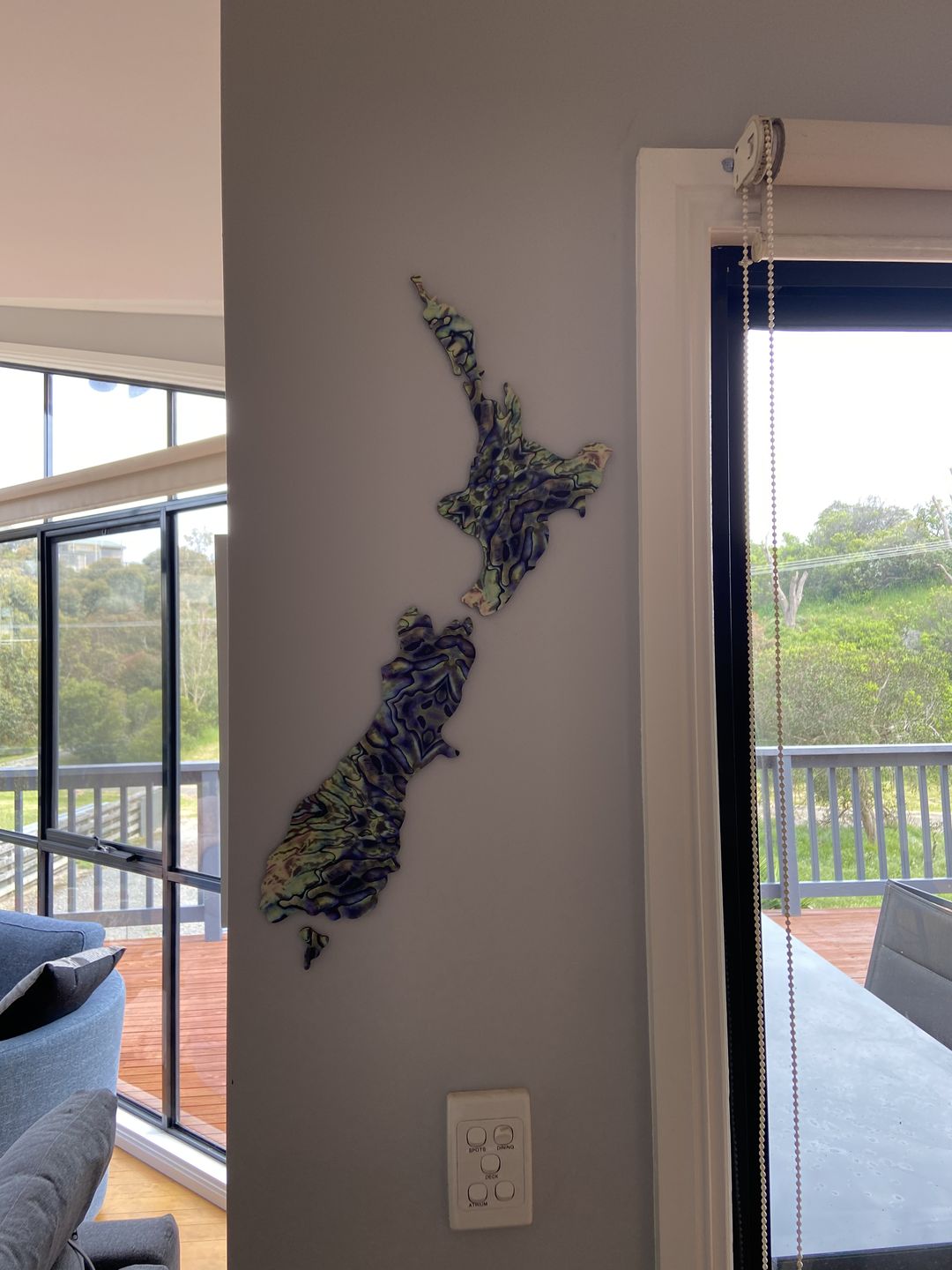 Customer photo review of NZ Paua Map Wall Art