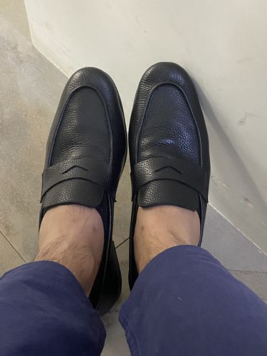 Customer photo review of Black Milled Penny Loafers - Ultra-Flex