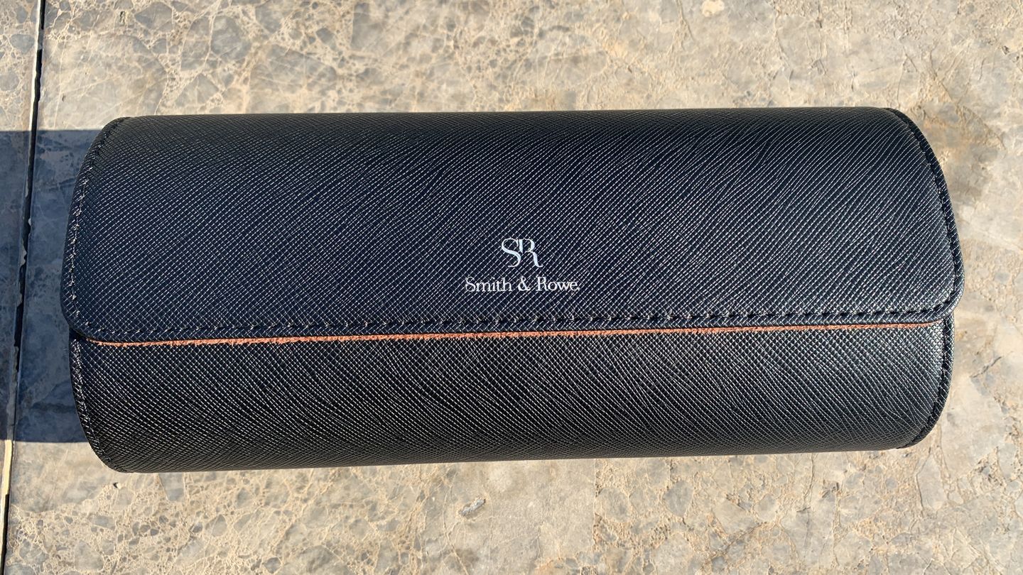 Customer photo review of Luxury leather handmade watch roll for 3 watches
