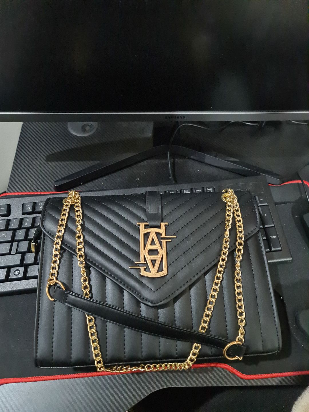 Customer photo review of MADRID LEATHER ENVELOPE BAG