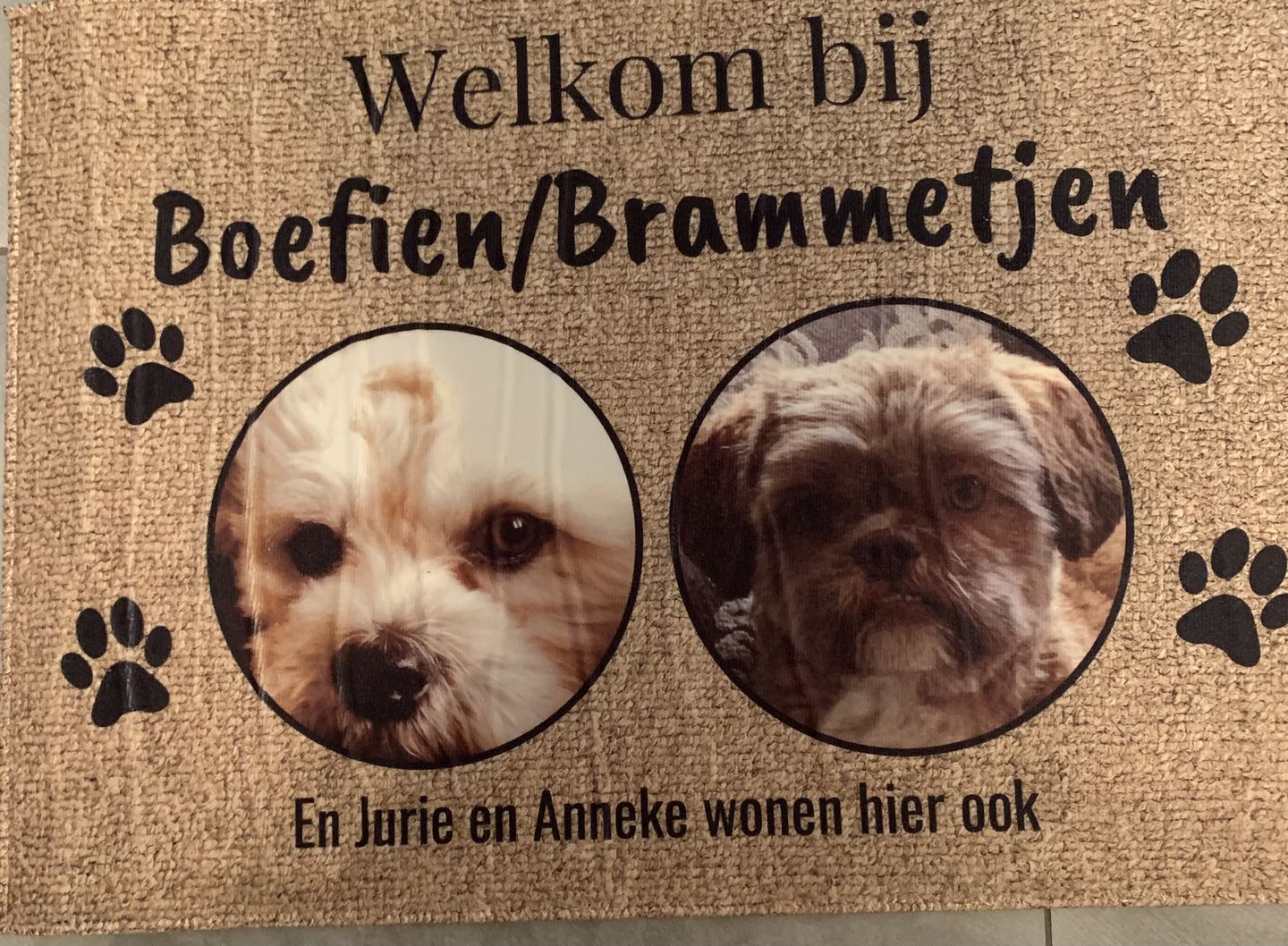Customer photo review of Eigen foto - Gepersonaliseerde huisdier deurmat