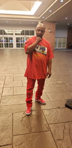 Customer photo review of Time Is Money - Red T-Shirt