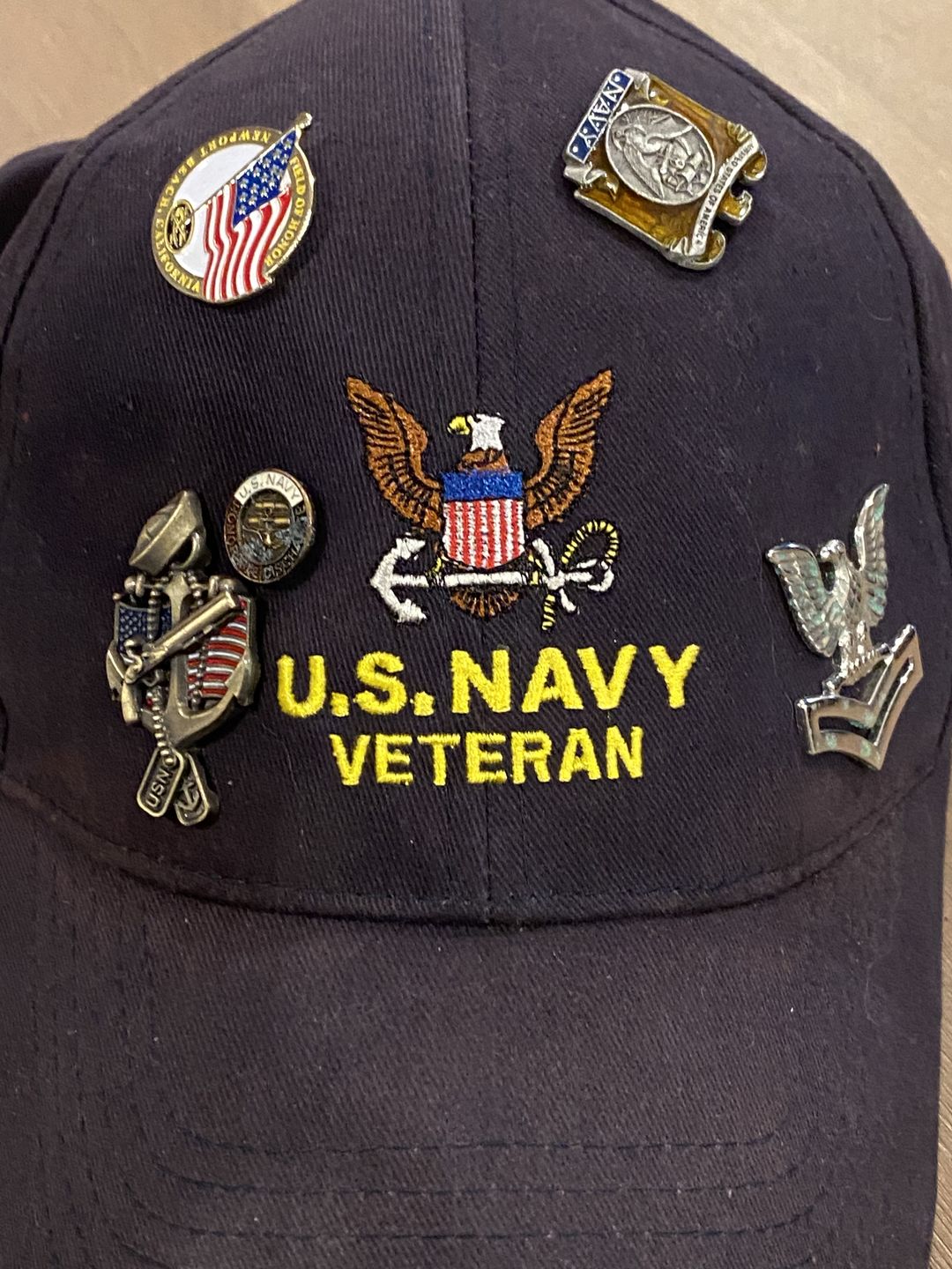 Customer photo review of US Navy Veteran Pin