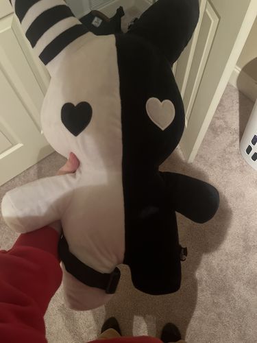 Customer photo review of Plush Bunny Backpack (20" BLACK/WHITE)