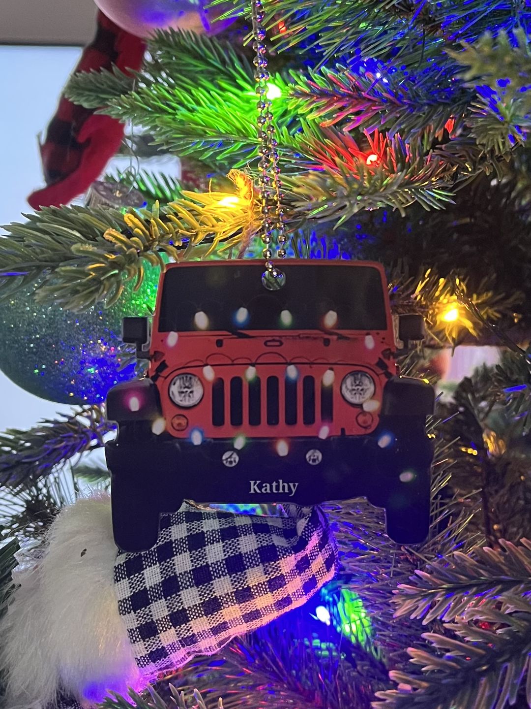 Customer photo review of Personalized Jeep Car Acrylic Christmas Ornament