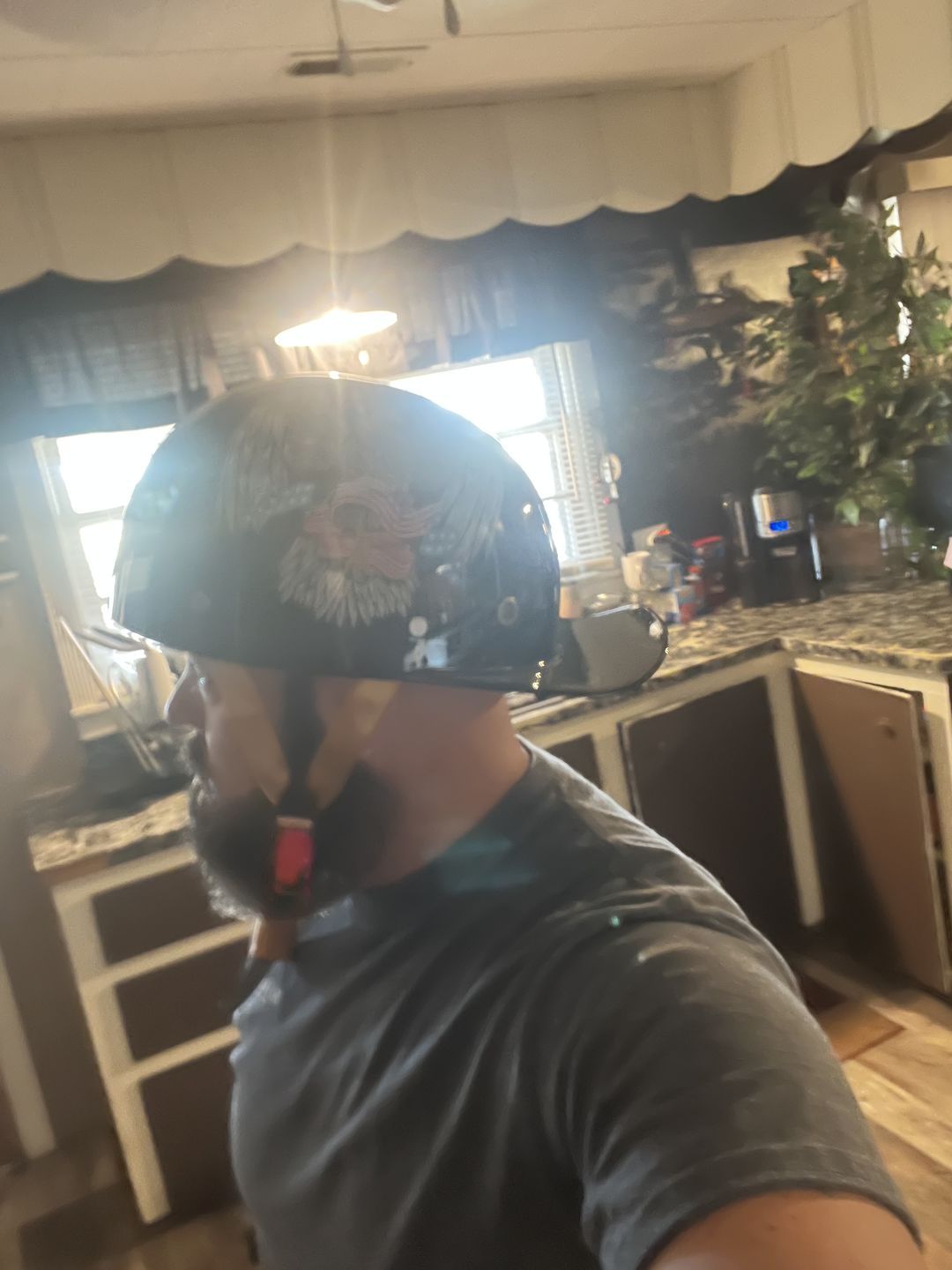 Customer photo review of Baseball Motorcycle Helmet Built-in Visor