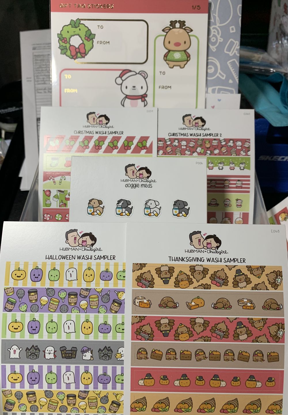 Customer photo review of Doggie Meds Planner Stickers