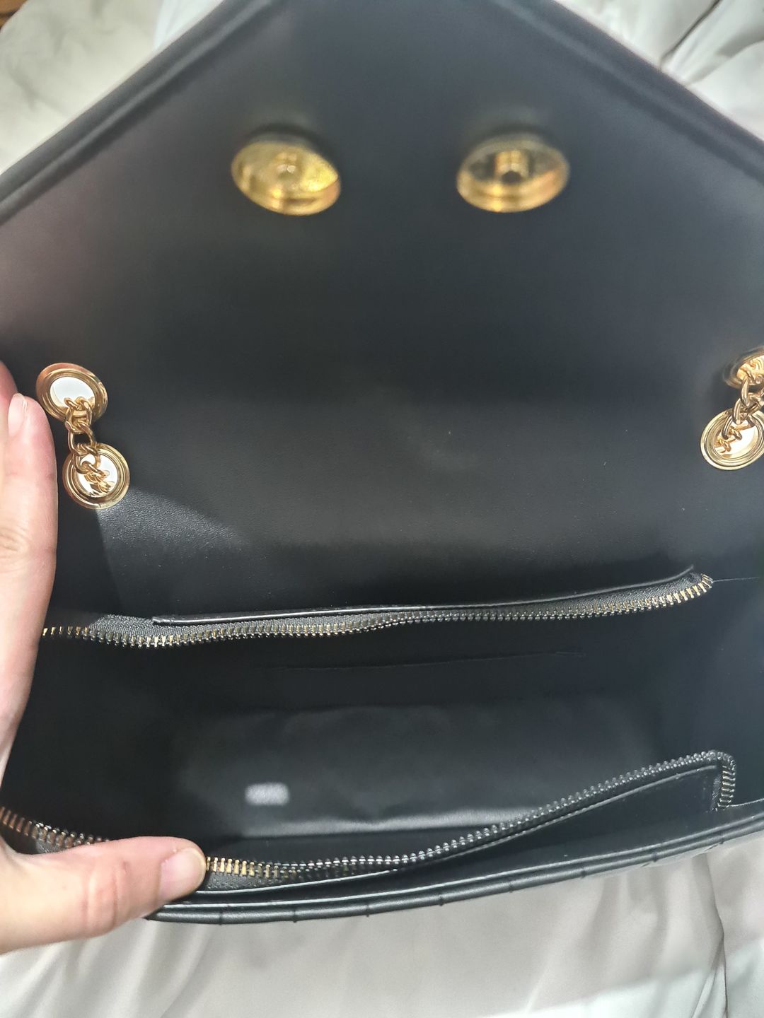 Customer photo review of MADRID LEATHER ENVELOPE BAG