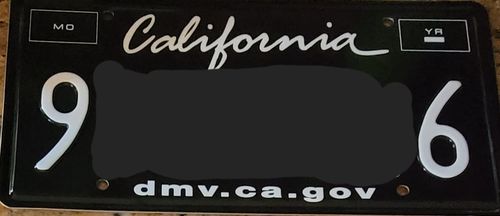 Customer photo review of 2011-2021 CALIFORNIA LICENSE PLATE DMV.CA.GOV - BLACK WITH WHITE TEXT 6"x12" (156.5mm x 305mm)
