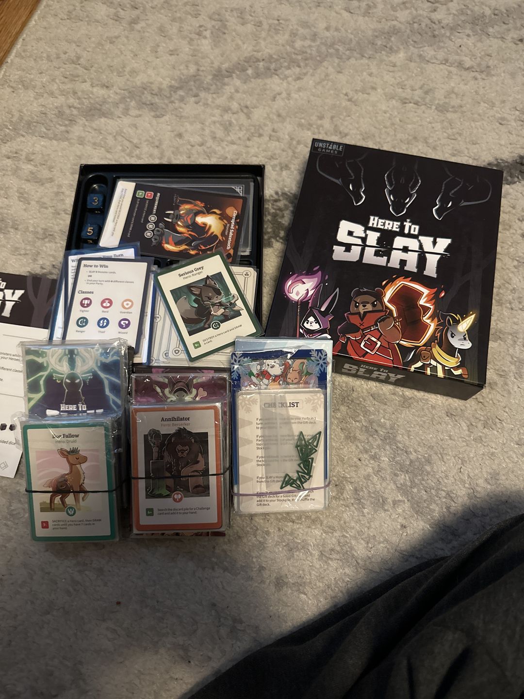 Customer photo review of Here to Slay: 2 Expansions Bundle Card Sleeve Kit