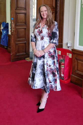 Customer photo review of Nova Midi Dress Royal Blue