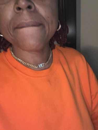 Customer photo review of Double Initial with Mid-Sized Cuban Chain