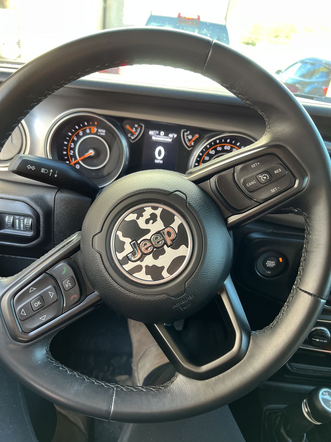Customer photo review of Animal Print Steering Wheel Decal for Jeep