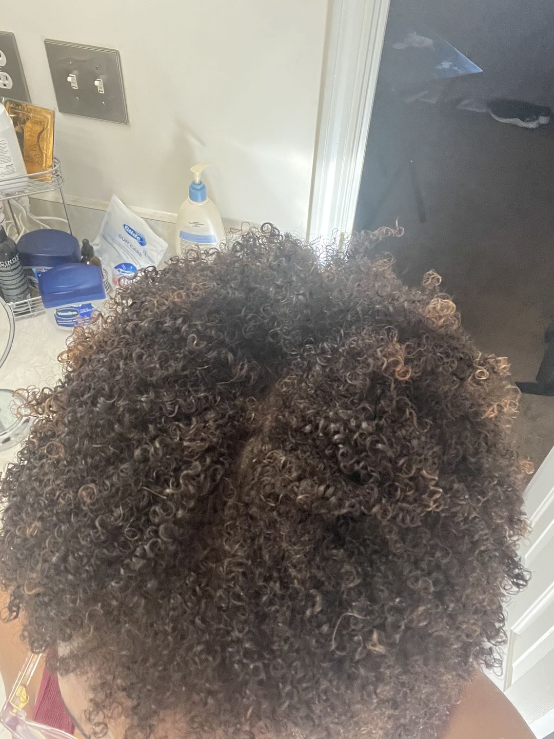 Customer photo review of Curly Hair Wash and Go System with Organic Jojoba Oil for Moisturizing Hair with Lavender Fragrance (Step 1 - 4)
