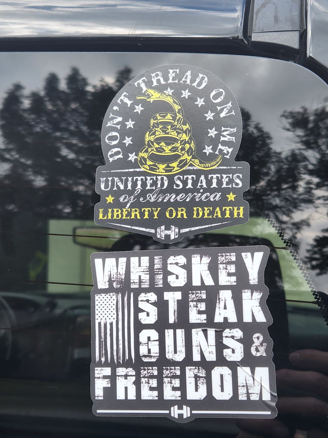 Customer photo review of Whiskey Steak Freedom Decal