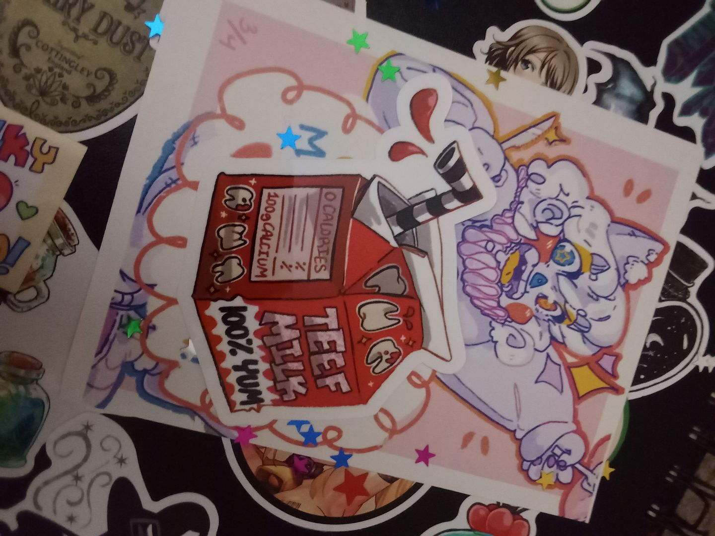 Customer photo review of Milk Carton Stickers!