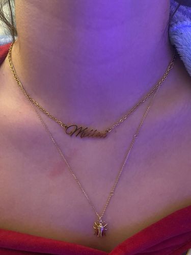 Customer photo review of Collier LOANYA avec gravure de prénom personnalisée
