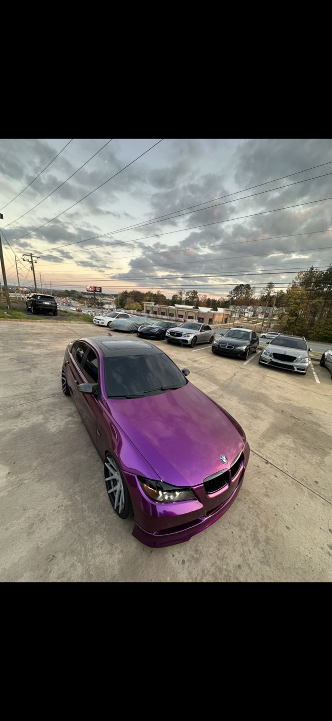 Customer photo review of Glossy Metallic Grape Purple Vinyl Wrap