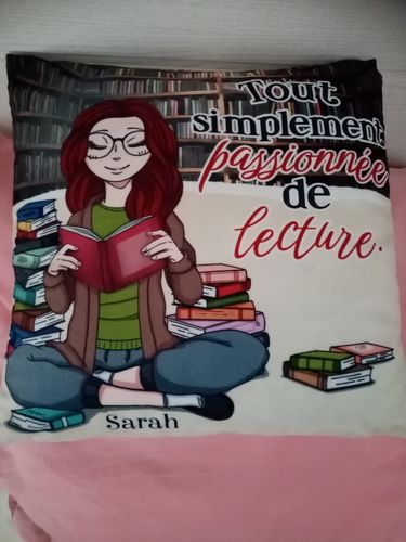 Customer photo review of La dévoreuse de livres - amis-Coussin