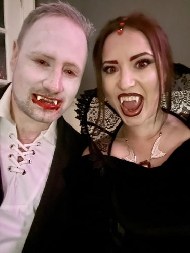 Customer photo review of Halloween Murder Mystery Game Kit - Vampire Ball