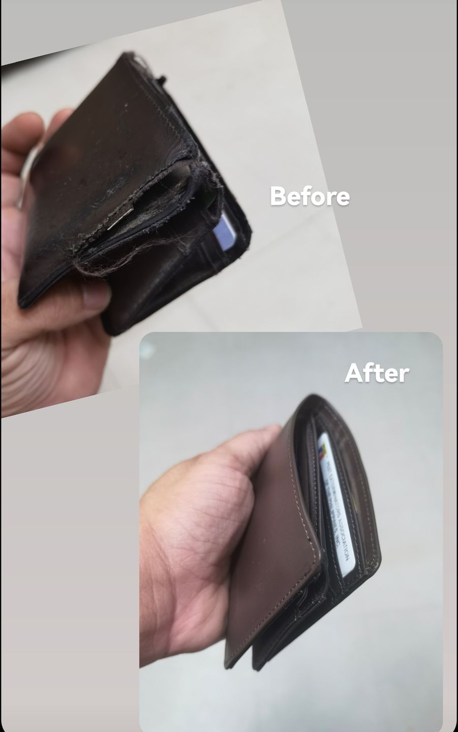 Customer photo review of Leather L-Shape Brown