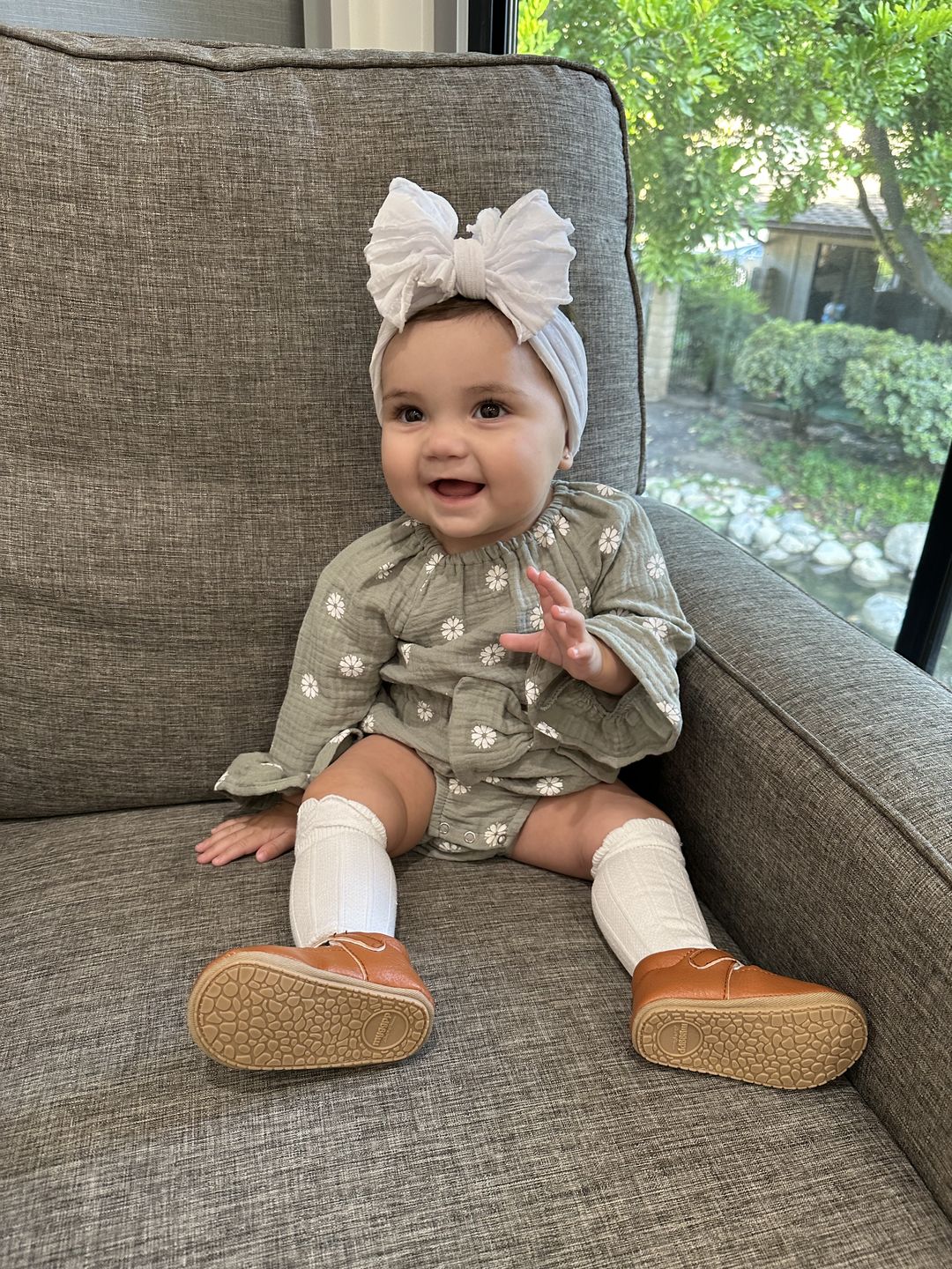 Customer photo review of Ruffled Headband-Bright Red