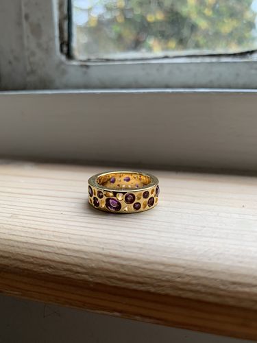 Customer photo review of Amethyst Lattice Band Ring