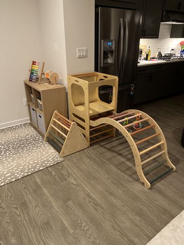 Customer photo review of Climbing Play Tower with Slide & Chalkboard
